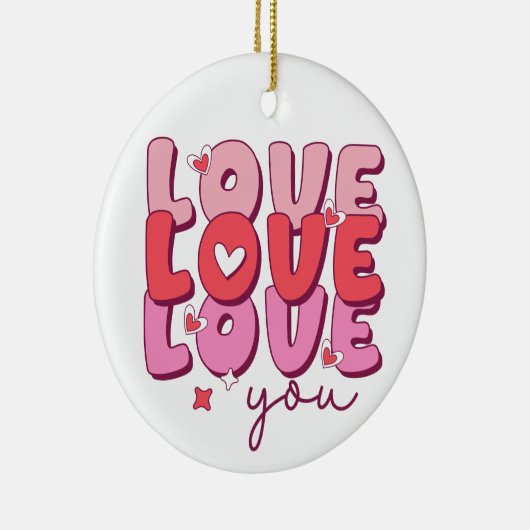 Liefde Liefde Liefde Je Romantisch Hart Keramisch Ornament (Rechts)