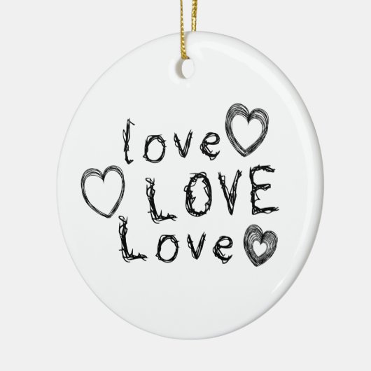 Liefde, liefde, liefde keramisch ornament (Links)