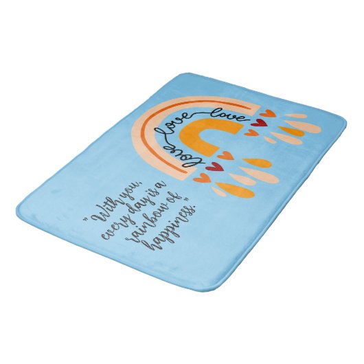 LIEFDE LIEFDE LIEFDE QUOTE RETRO BOHO REGENBOOG HA BADMAT (Gekanteld)