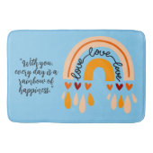 LIEFDE LIEFDE LIEFDE QUOTE RETRO BOHO REGENBOOG HA BADMAT (Voorkant)
