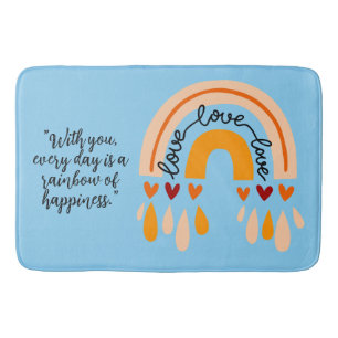 LIEFDE LIEFDE LIEFDE QUOTE RETRO BOHO REGENBOOG HA BADMAT