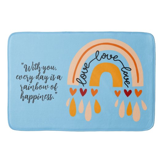 LIEFDE LIEFDE LIEFDE QUOTE RETRO BOHO REGENBOOG HA BADMAT (Voorkant)