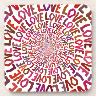 Liefde liefde liefdesroze mauve peach burgundy bier onderzetter