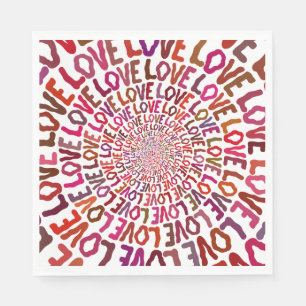 Liefde liefde liefdesroze mauve peach burgundy servet