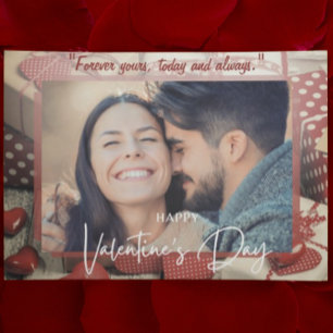Liefde Liefje Rood en Wit Gepersonaliseerde Foto Notitiekaartje