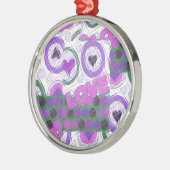 Liefde lieflijk hartgevoel met hart en ziel metalen ornament (Links)