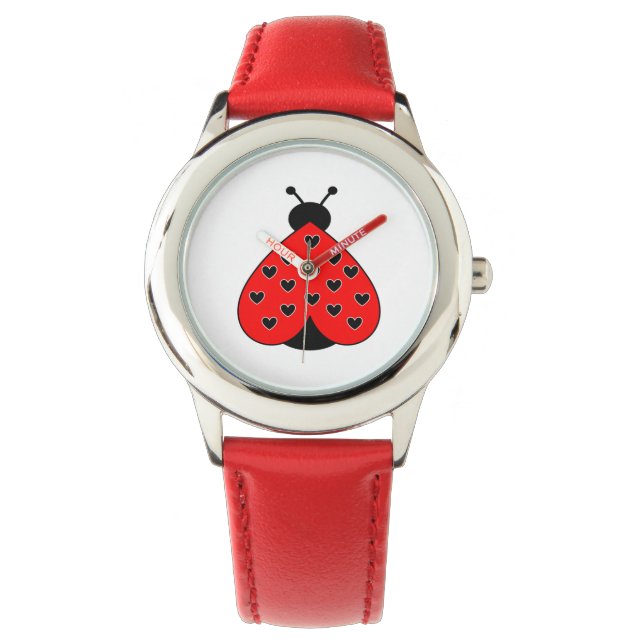 Liefde lieveheersbeestje horloge voor kinderen (Voorkant)