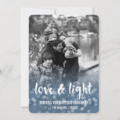 Liefde & Light Bokeh Hanukkah-fotokaart Feestdagenkaart (Voorkant)