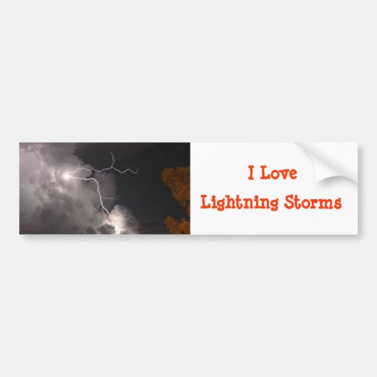 Liefde Lightning Stormen Bumpersticker (Voorkant)