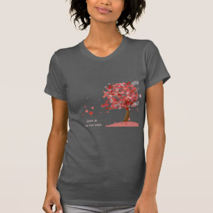 Liefde lijkt op de wind Boom van het hart schattig T-shirt