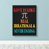 Liefde lijkt op echte irrationele en nooit eindige canvas afdruk (Insitu (Houten vloer))