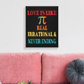 Liefde lijkt op echte irrationele en nooit eindige canvas afdruk (Insitu (Woonkamer))