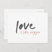 Liefde lijkt op zuurstof | Modern Sweet Romantic o Briefkaart (Voorkant / Achterkant)