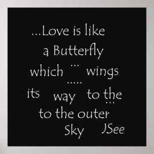 Liefde lijkt wel een Butterfly Shortliving Love Qu Poster