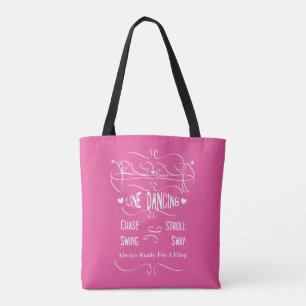 Liefde lijn dansend Chase Stroll Sway Grafisch Tote Bag