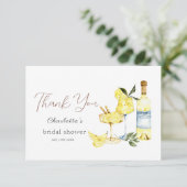 Liefde Limoncello Cocktail Bruiloftsborrel Bedankkaart (Staand voorkant)