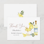 Liefde Limoncello Cocktail Bruiloftsborrel Bedankkaart (Voorkant / Achterkant)