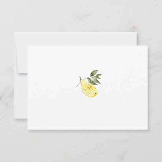 Liefde Limoncello Cocktail Bruiloftsfeest Bedankkaart (Achterkant)