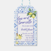 Liefde Limoncello Italiaans handgeschreven bruidsd Cadeaulabel (Voorkant)