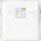 Liefde Limoncello Italiaans handgeschreven bruidsd Vierkante Sticker (Tas)