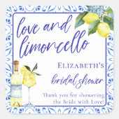 Liefde Limoncello Italiaans handgeschreven bruidsd Vierkante Sticker (Voorkant)