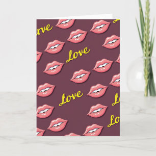 Liefde Lippen Patroon Zoete Kaart