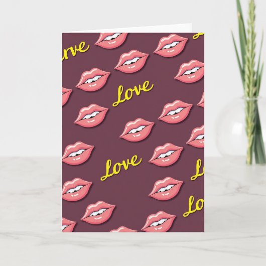 Liefde Lippen Patroon Zoete Kaart (Voorkant)