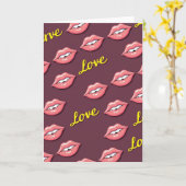 Liefde Lippen Patroon Zoete Kaart (Gele Bloem)
