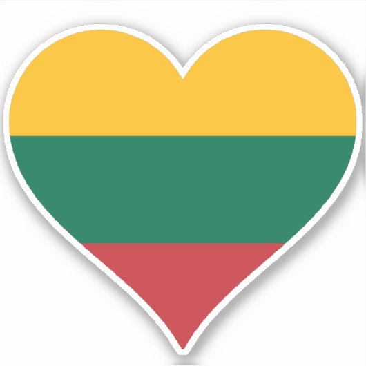 Liefde Litouwen Vlag Sticker (Voorkant)