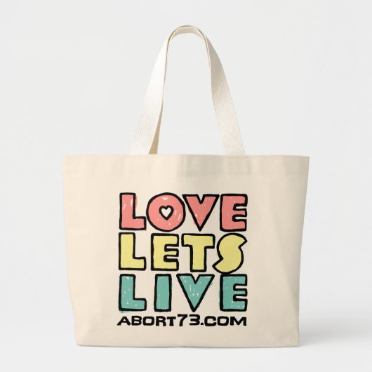 Liefde Live (Alternatief) / Abort73.com Grote Tote Bag (Voorkant)