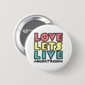 Liefde Live (Alternatief) / Abort73.com Ronde Button 5,7 Cm (Voorkant /achterkant)