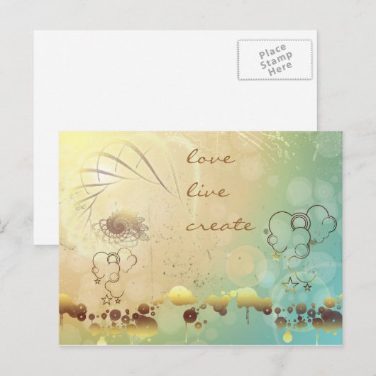 Liefde, Live, Creëer Briefkaart (Voorkant / Achterkant)