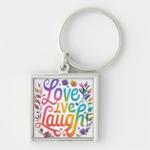 Liefde, Live, Lach Premium Square Sleutelhanger