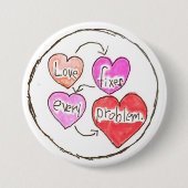 Liefde lost elk probleem op ronde button 7,6 cm (Voorkant)
