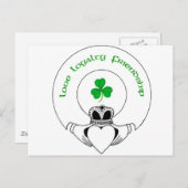 Liefde, Loyalty, vriendschap Claddah Briefkaart (Voorkant / Achterkant)