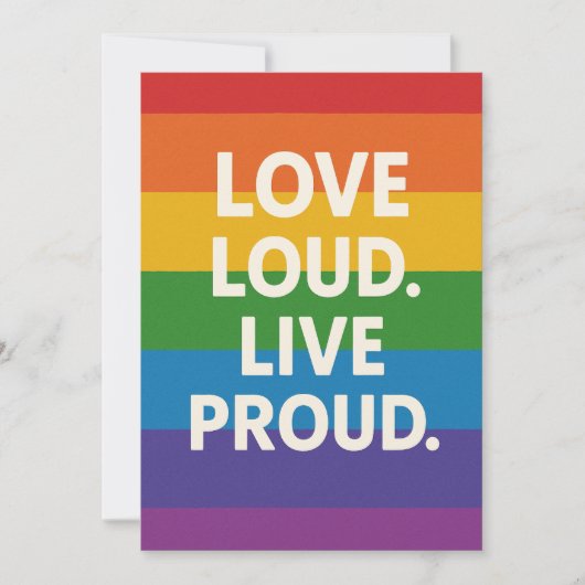 Liefde luid. Live Proud Kaart (Voorkant)