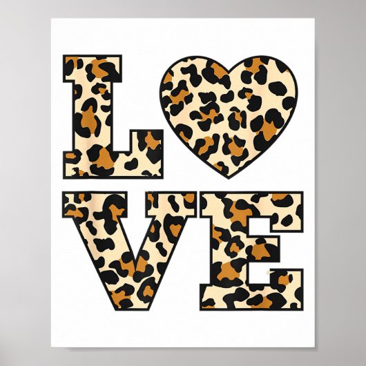 Liefde Luipaard Valentijnskaarten _1  Poster (Voorkant)