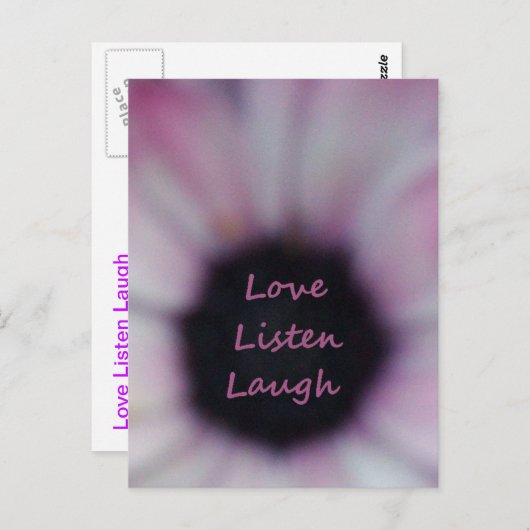 Liefde Luister Lach Briefkaart (Voorkant / Achterkant)