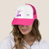 Liefde Luit Roze Paarse Vlinder Hart Trucker Pet (In situ)
