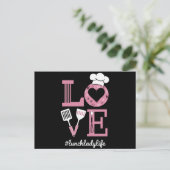 Liefde Lunch Lady Life Funny Valentijnsdag Cadeaus Briefkaart (Staand voorkant)