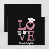 Liefde Lunch Lady Life Funny Valentijnsdag Cadeaus Briefkaart (Voorkant / Achterkant)