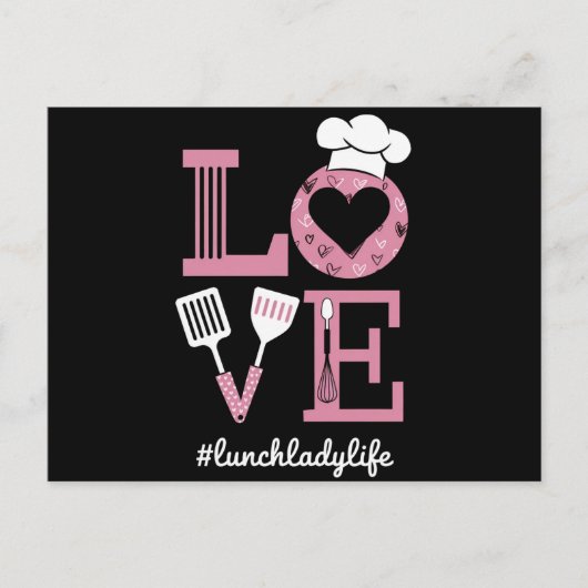 Liefde Lunch Lady Life Funny Valentijnsdag Cadeaus Briefkaart (Voorkant)
