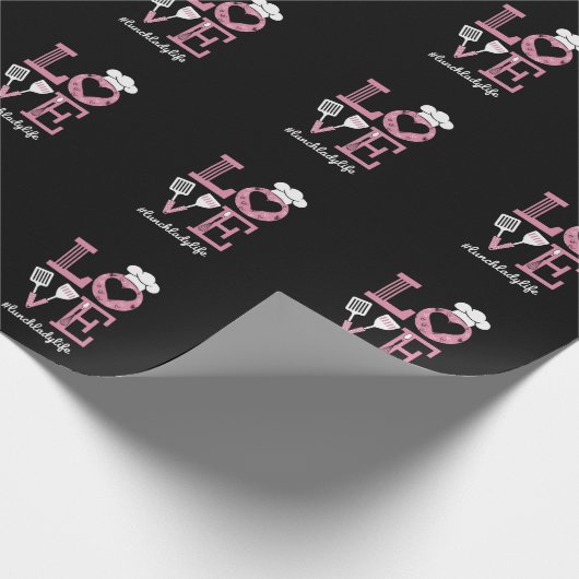 Liefde Lunch Lady Life Funny Valentijnsdag Cadeaus Cadeaupapier (Hoek)