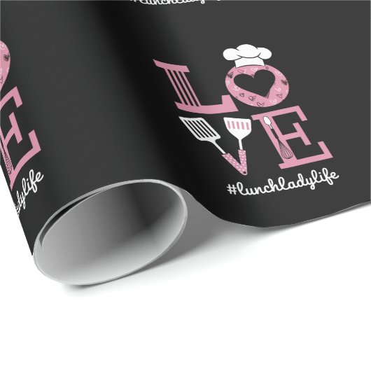Liefde Lunch Lady Life Funny Valentijnsdag Cadeaus Cadeaupapier (Rol Hoek)