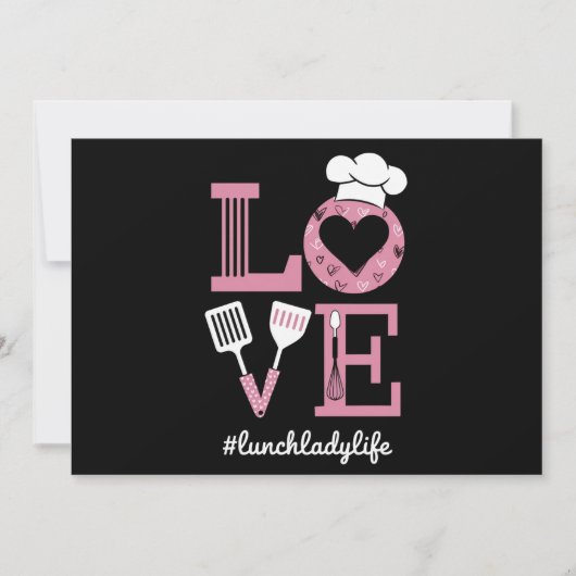 Liefde Lunch Lady Life Funny Valentijnsdag Cadeaus Kaart (Voorkant)