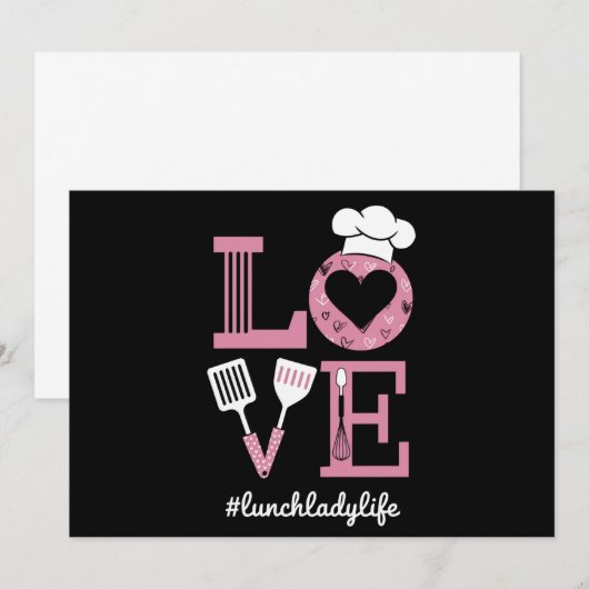 Liefde Lunch Lady Life Funny Valentijnsdag Cadeaus Kaart (Voorkant / Achterkant)