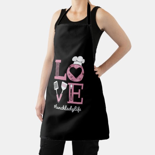 Liefde Lunch Lady Life Funny Valentijnsdag Cadeaus Schort (Insitu)