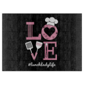 Liefde Lunch Lady Life Funny Valentijnsdag Cadeaus Snijplank (Voorkant)