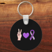 Liefde Lupus Paarse Lint Bewustzijn Meme Sleutelhanger (Voorkant)