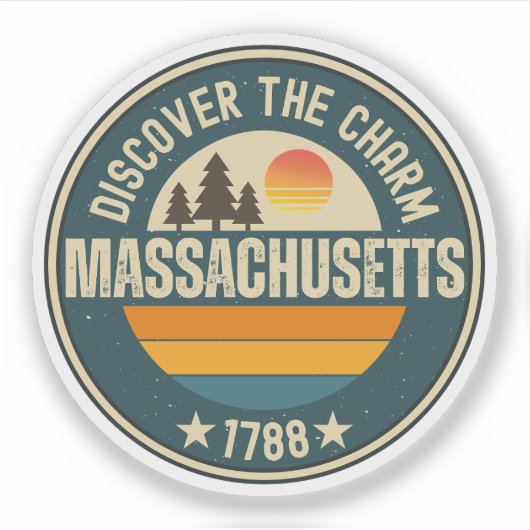 Liefde MA - Massachusetts Staat Souvenir Sticker (Voorkant)